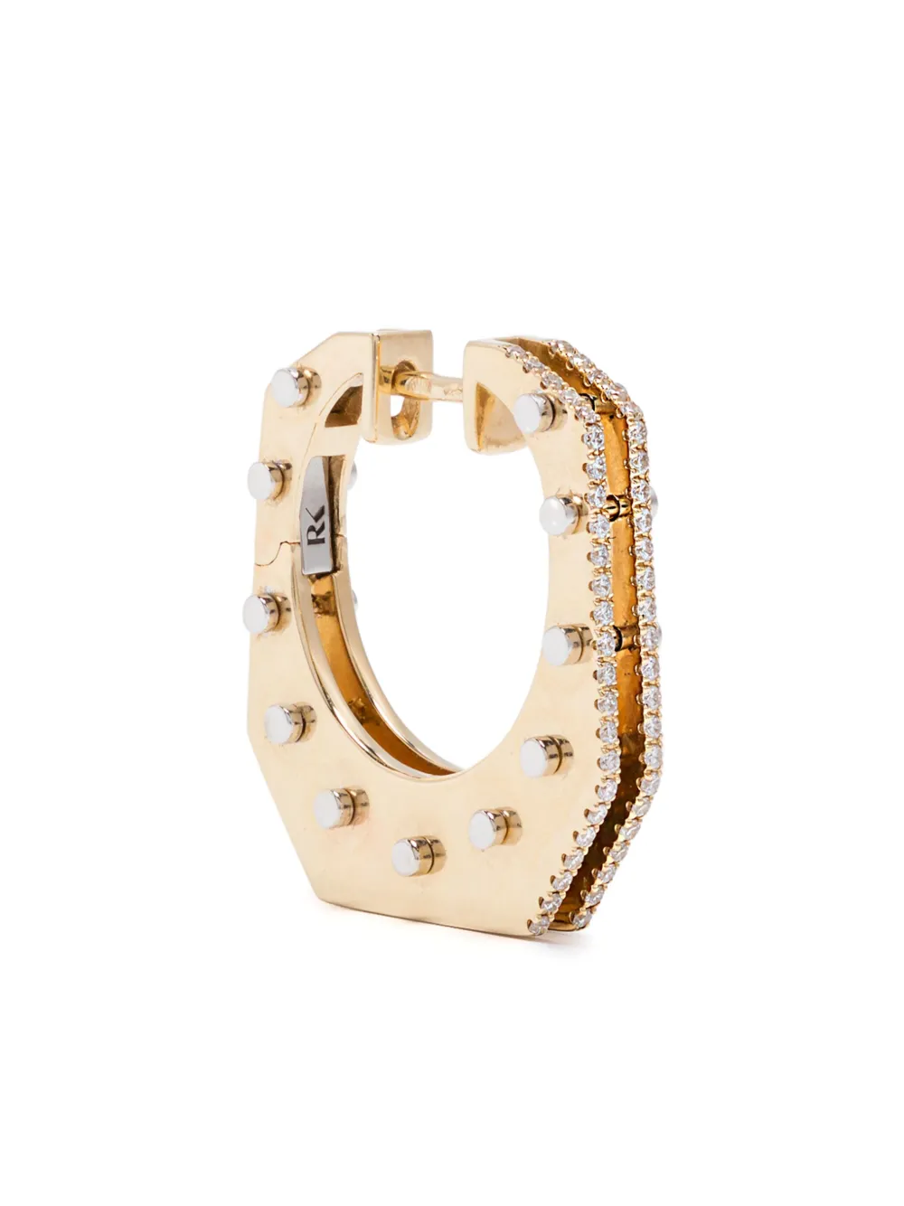 

Серьга-кольцо Cyborg из желтого золота с бриллиантами Rainbow K, золотой