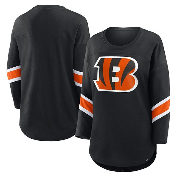 

Женская черная футболка Cincinnati Bengals Redzone с рукавом 3/4 Fanatics, Черный, Женская черная футболка Cincinnati Bengals Redzone с рукавом 3/4 Fanatics