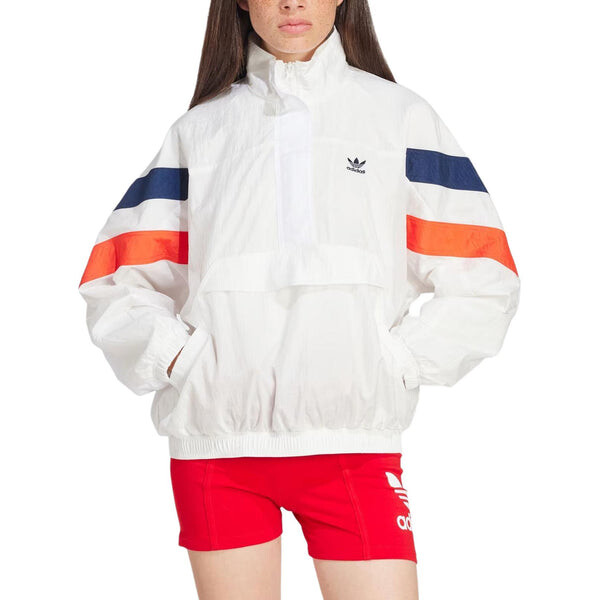 Куртка ветровка с застежкой-молнией 1 2, азиатские размеры Adidas, белый — фото 3