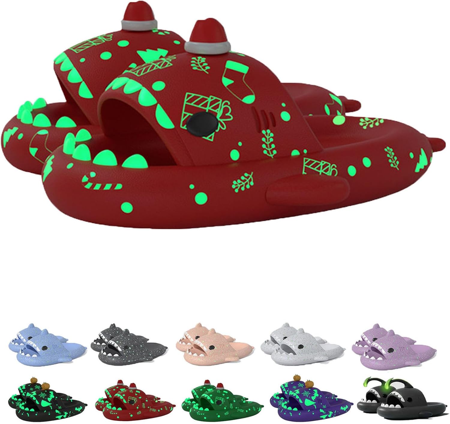 

Шлепанцы Cloud Shark, шлепанцы Galaxy Shark, светящиеся в темноте, шлепанцы Galaxy Shark с блестками, шлепанцы Shark, нескользящие шлепанцы-подушки Shark для женщин и мужчин Spacebuyer