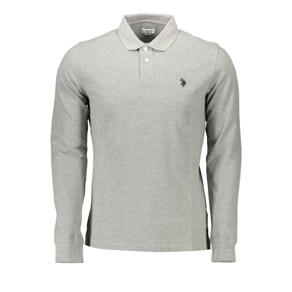 

Серая хлопковая рубашка-поло U.S. Polo Assn., серый