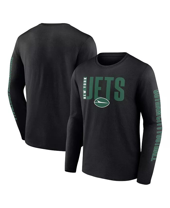 

Мужская черная футболка с длинным рукавом New York Jets Vision Fanatics