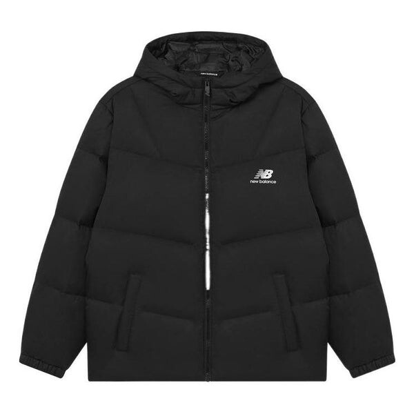 

Куртка с логотипом и принтом средней длины New Balance, черный