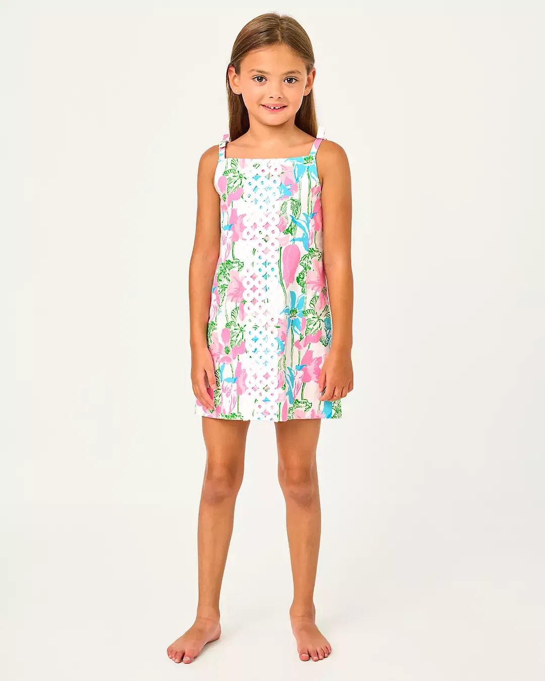 Мини-платье Делор для девочек Lilly Pulitzer, Resort White Viney Liney