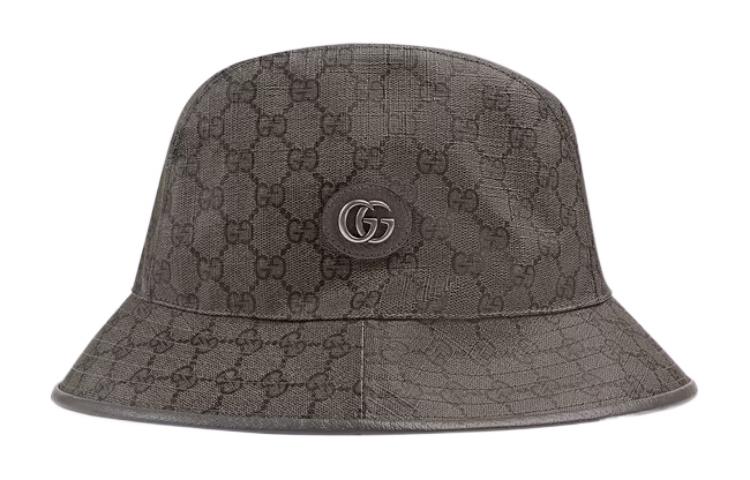 GUCCI Хлопковая полиэстеровая ковбойская кожаная шляпа унисекс, Gray — фото 3