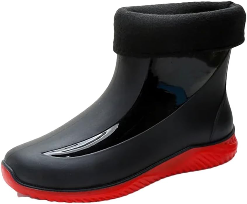 

Мужские и женские дождевые сапоги Wjnvfioo, противоскользящие, износостойкие, для активного отдыха на улице, водонепроницаемые безопасные обувь, красный