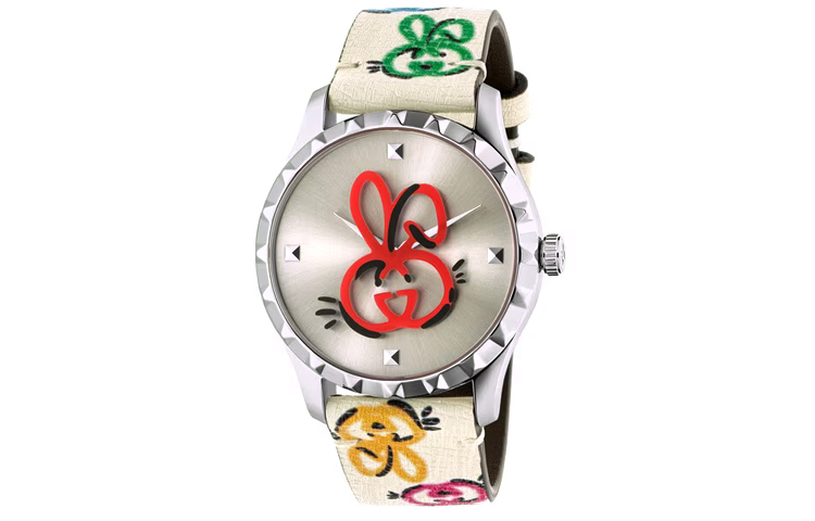 

Часы мужские GUCCI G Timeless Collection с кварцевым механизмом, кожаным ремешком, серебристым циферблатом 38 мм