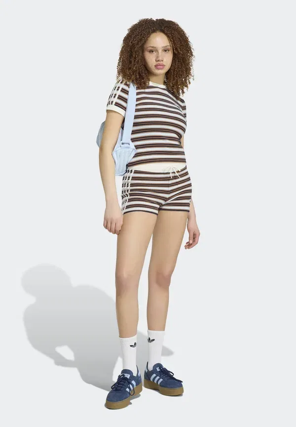 Футболка Adidas Originals Summer Glow Slim Striped Print, мультиколор/кристально-голубой — фото 2