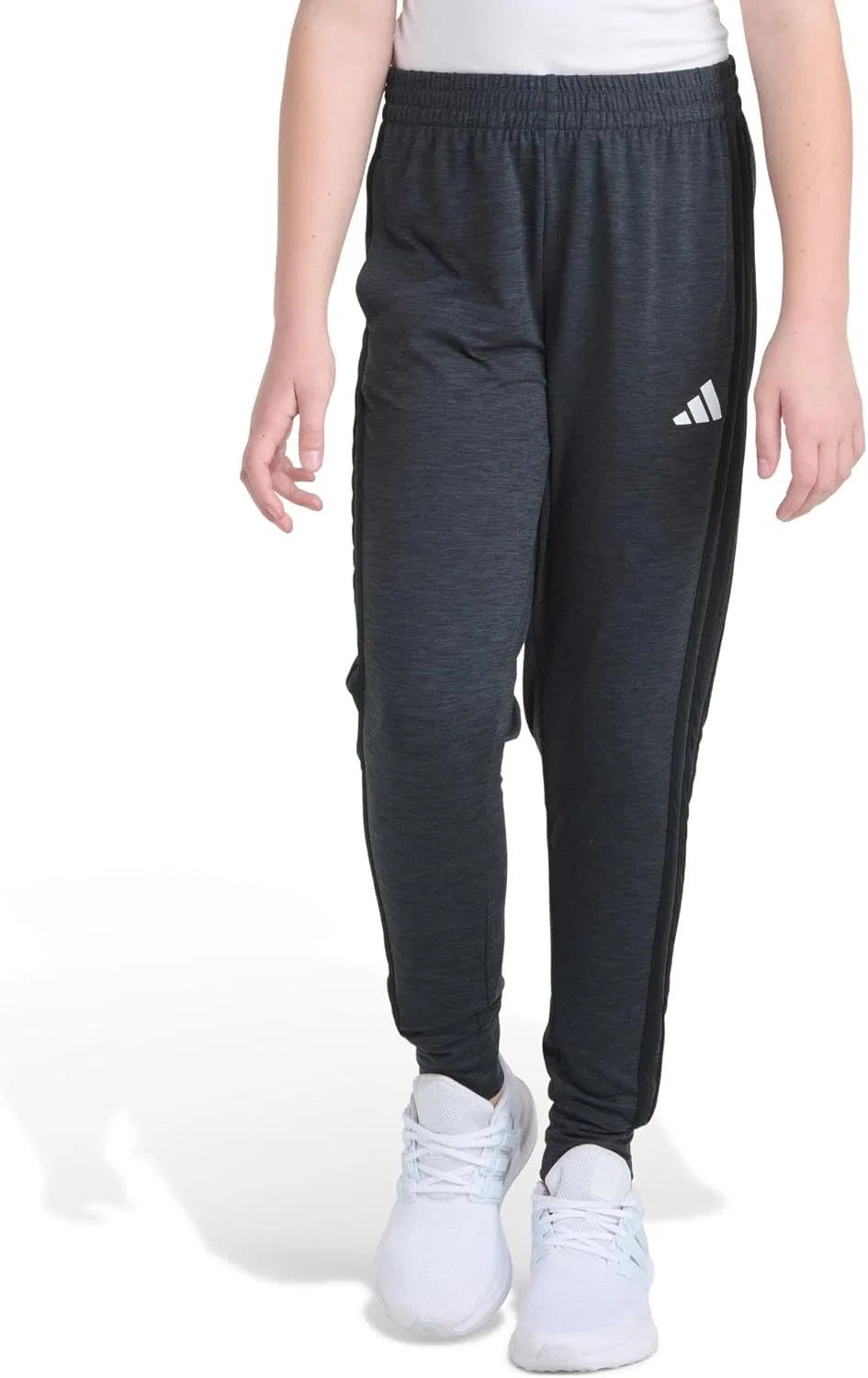 Детские спортивные брюки Adidas Melange с тремя полосками, Grey With Black Mélange