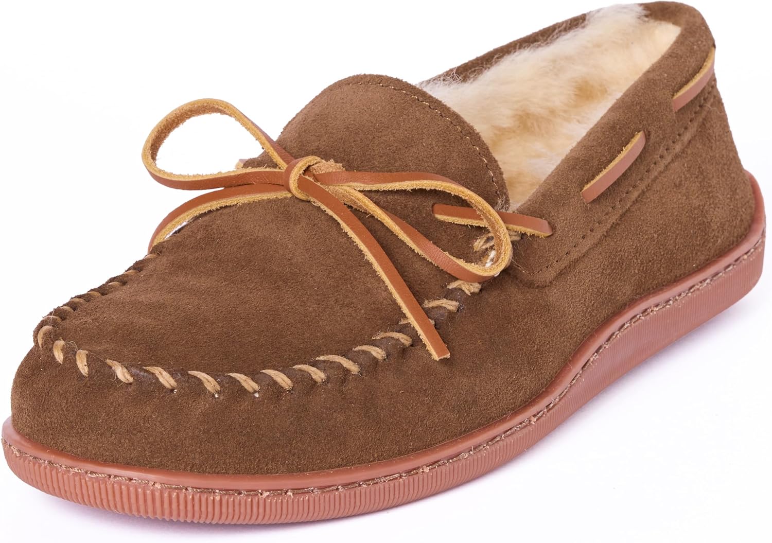 

Мужские мокасины Minnetonka с жесткой подошвой из овчины, коричневый