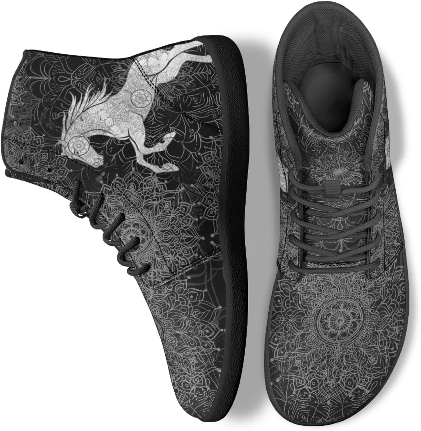 

Унисекс кроссовки для ходьбы, высокие теннисные ботинки, на шнуровке, для работы в офисе, спорта и активного отдыха на улице Ecaestolph, черный