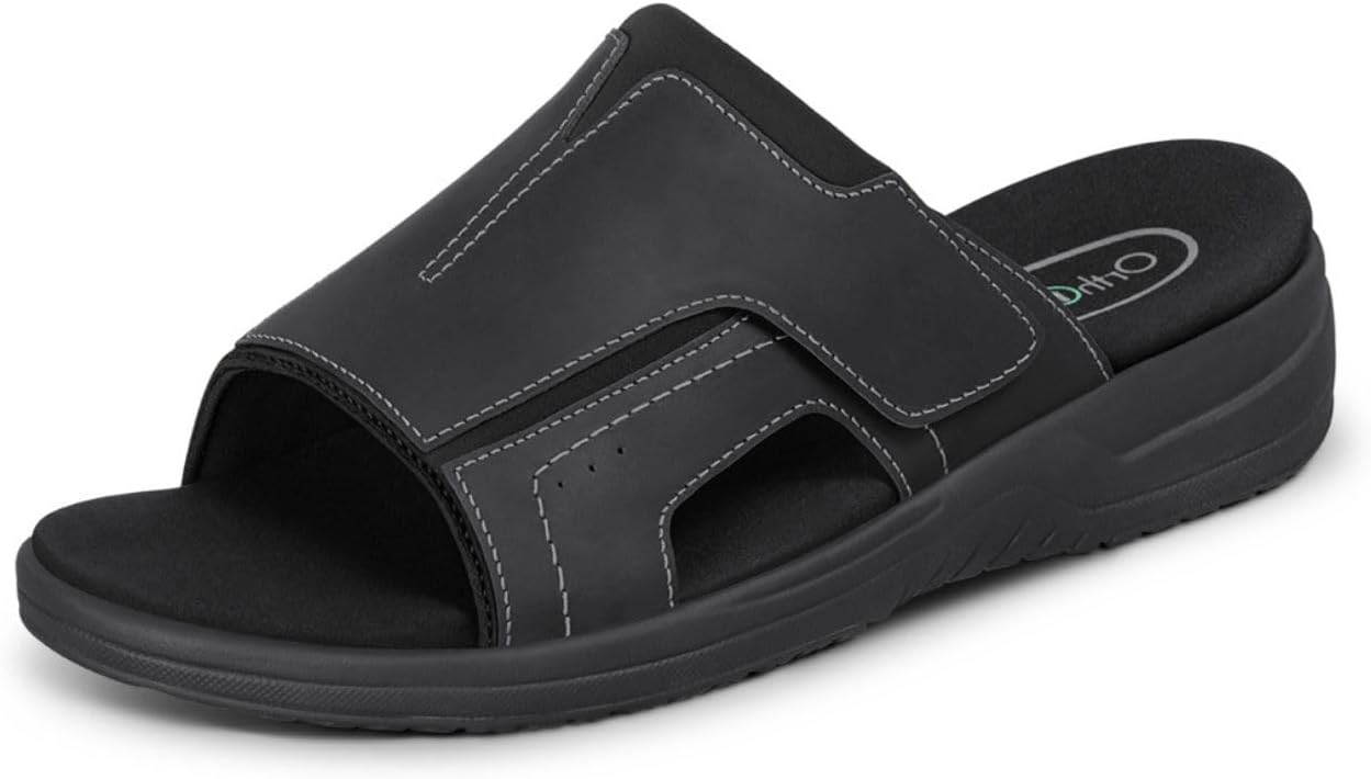 

Мужские ортопедические кожаные шлепанцы Orthofeet Sarasota, черный