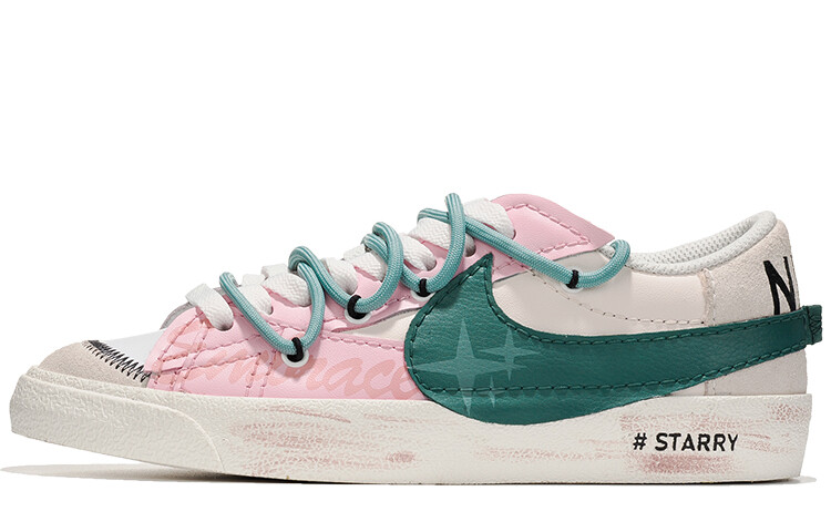 

Кроссовки Nike Blazer Skateboard Shoes Women's Low-Top Pink Green/Beige