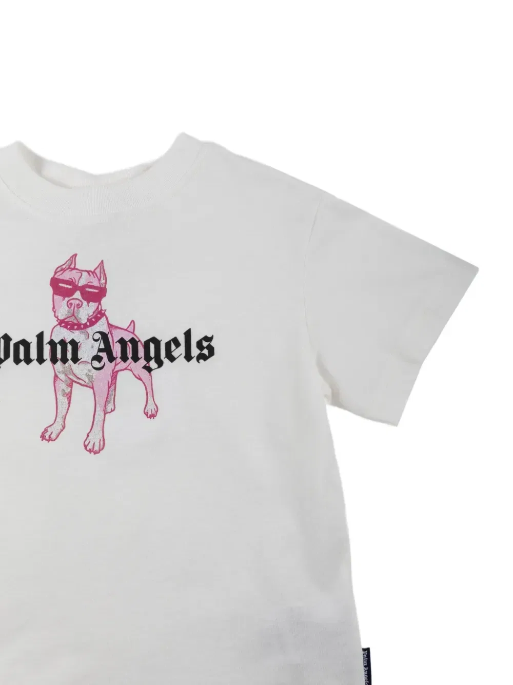 Футболка с принтом собаки Palm Angels Kids, белый — фото 3