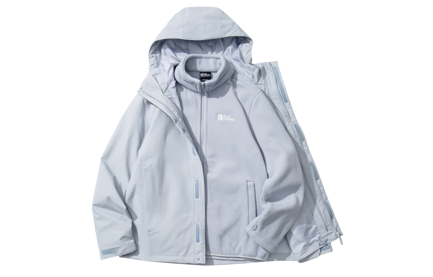 

JACK WOLFSKIN Ветровка утепленная непромокаемая ветрозащитная унисекс, Powder Blue/1294