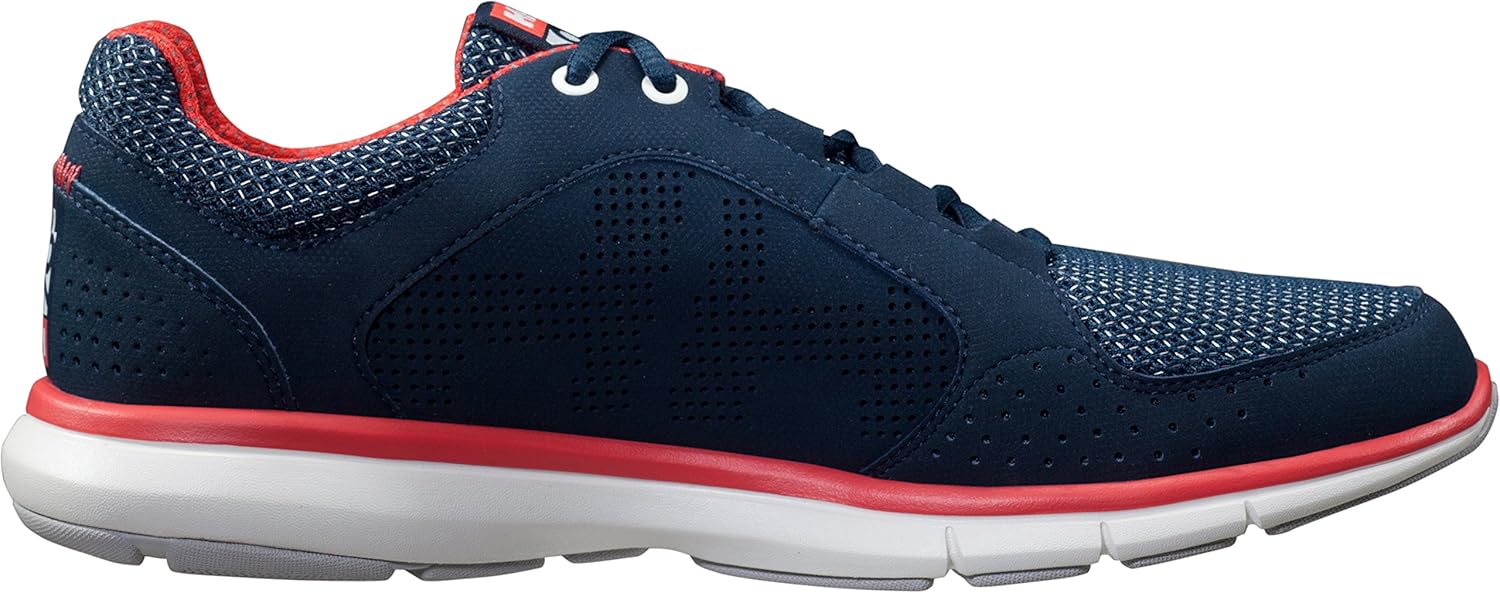 Женские кроссовки Helly-Hansen Ahiga V4 для парусного спорта с быстросохнущей конструкцией, стелькой Eva и резиновой подошвой Helly Hansen, 597 Navy/Off White/Cayenne — фото 4