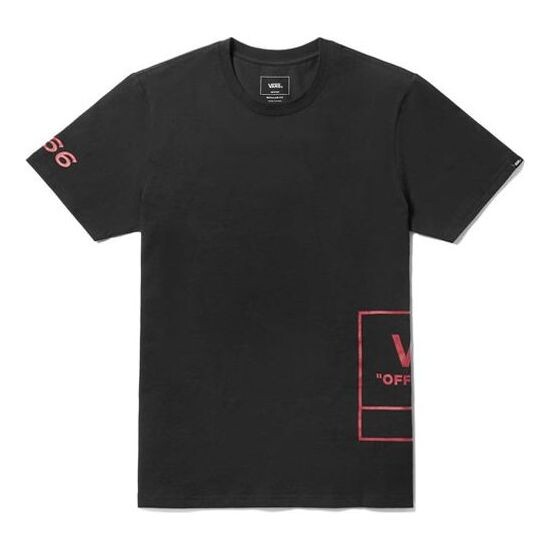 

Футболка large logo printing casual short sleeve couple style black Vans, черный