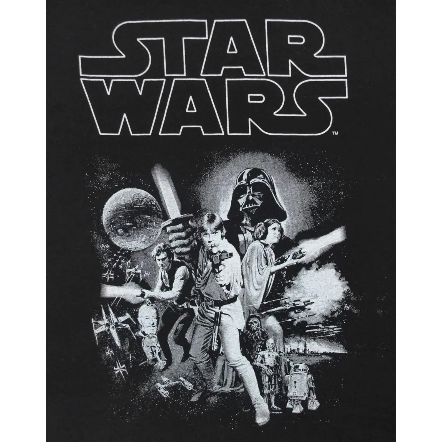 Футболка Star Wars Classic для девочек, черный — фото 2