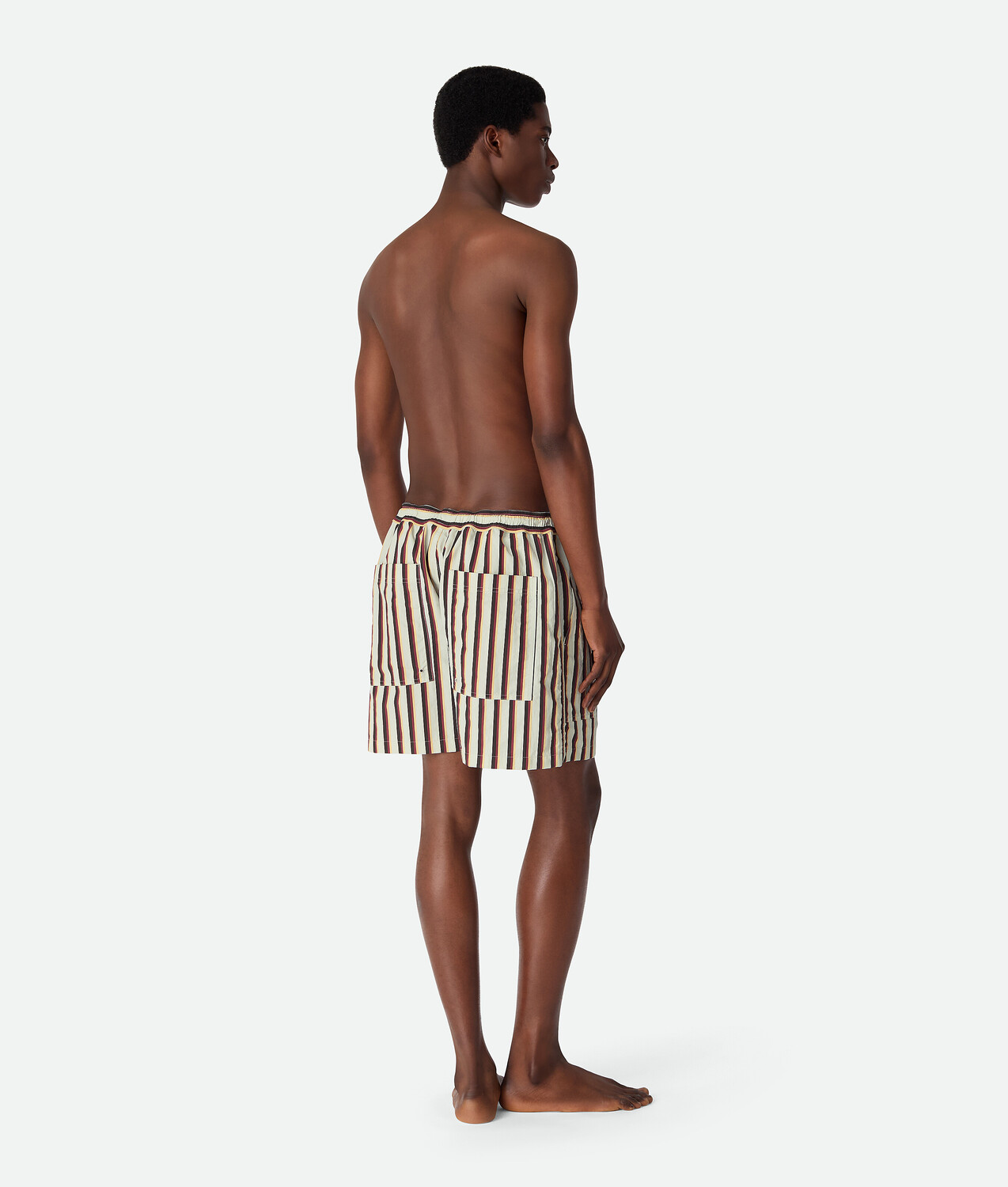 Stripe nylon swim shorts BOTTEGA VENETA, лава/фондан/облако — фото 3
