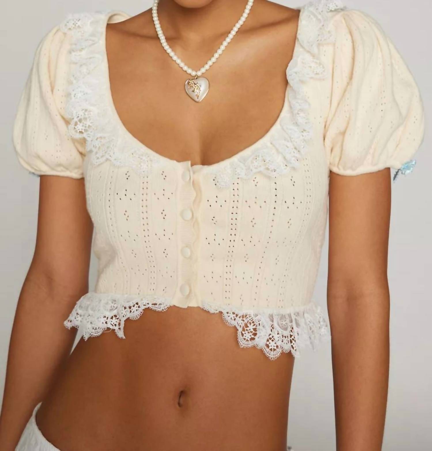 

Топ Daniela Knit в кремово-белом цвете for Love & Lemons