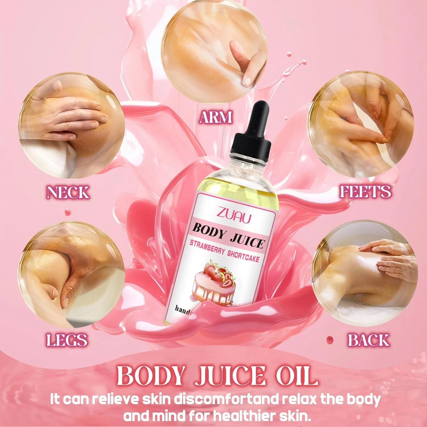 Масло для тела Body Juice Oil с ароматом клубники Showheel — фото 3