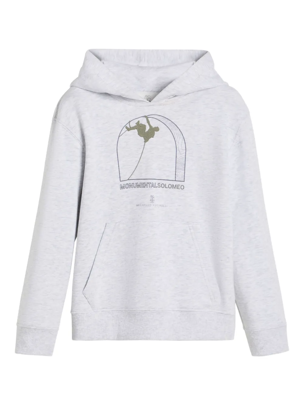 

Худи с графичным принтом Brunello Cucinelli Kids, серый