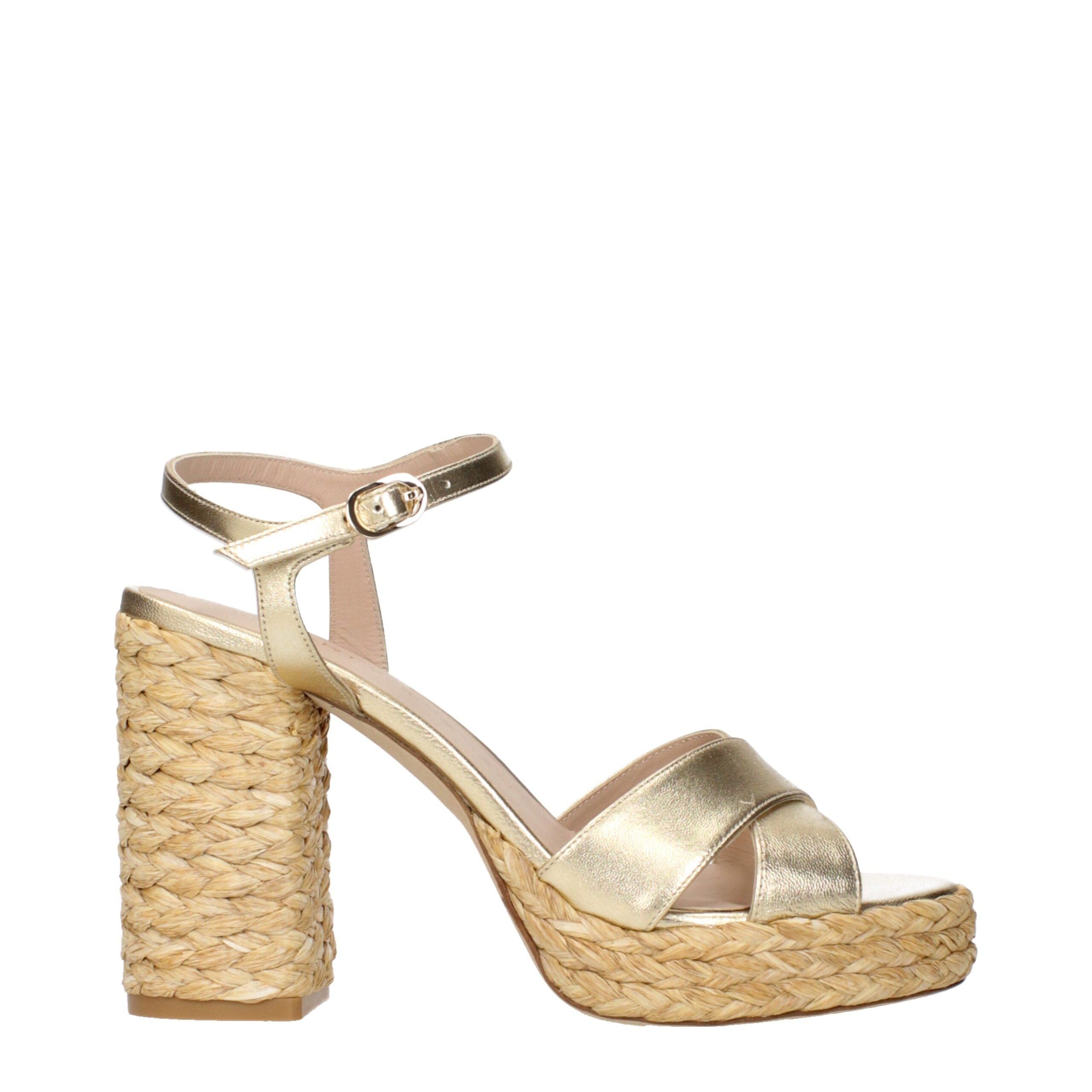 Женские кожаные туфли на платформе Stuart Weitzman, золотой