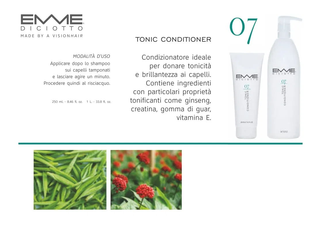 Тонизирующий кондиционер Emmediciotto 07 Tonic Conditioner 250 мл Emme Diciotto — фото 3