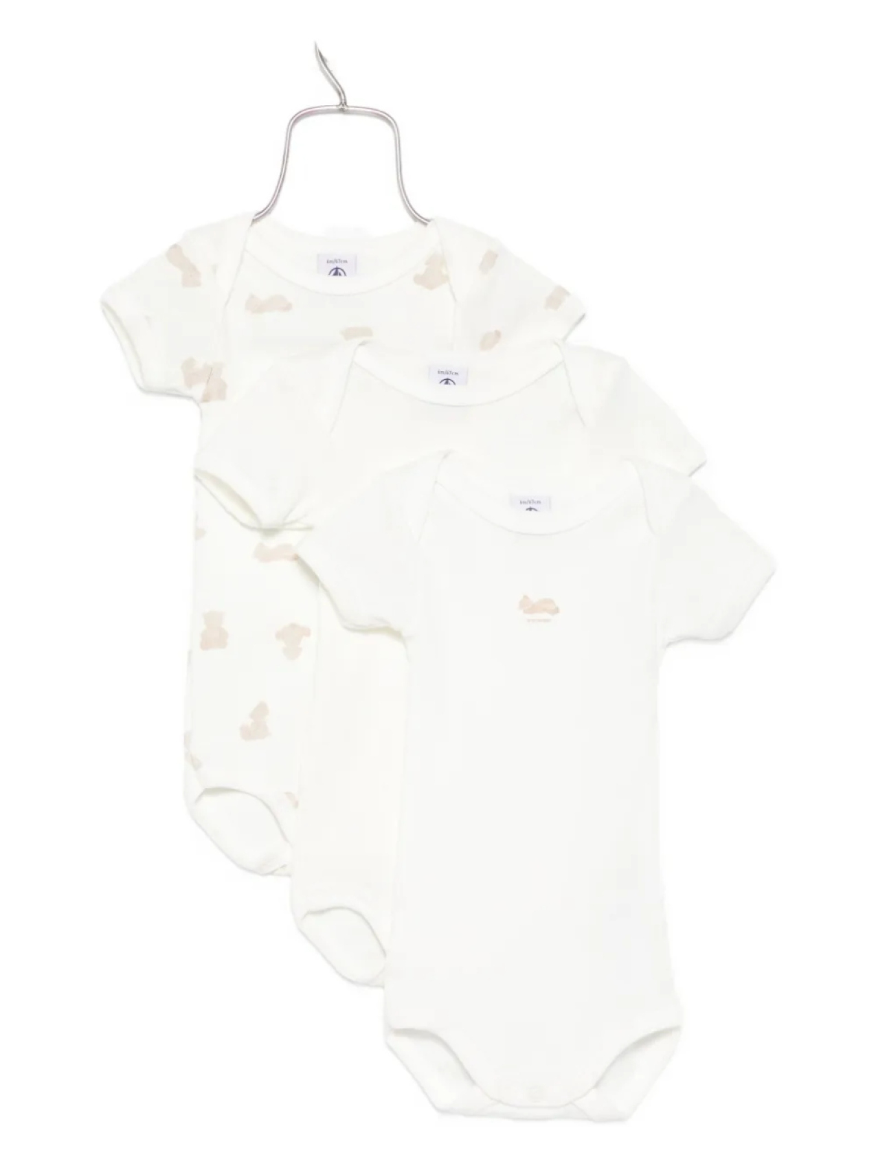 

Боди с принтом медведя (упаковка из трех штук) Petit Bateau, белый