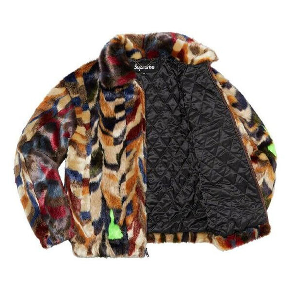 Куртка faux fur bomber jacket 'multi-color' Supreme, мультиколор — фото 3