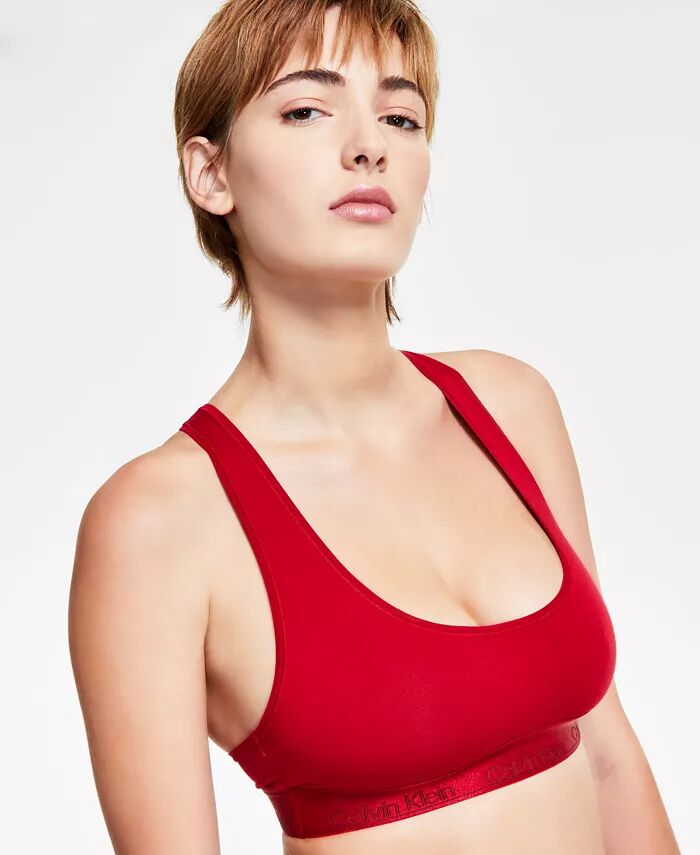 

Calvin Klein Женский современный хлопковый праздничный бюстгальтер без подкладки QF7990, красный