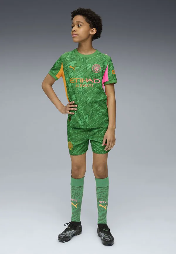 Спортивные шорты manchester city 25/26 с круглым вырезом Puma, Archive Green-Heat Fire