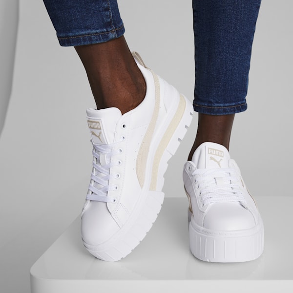 Женские кроссовки Mayze Leather Puma, белый — фото 4