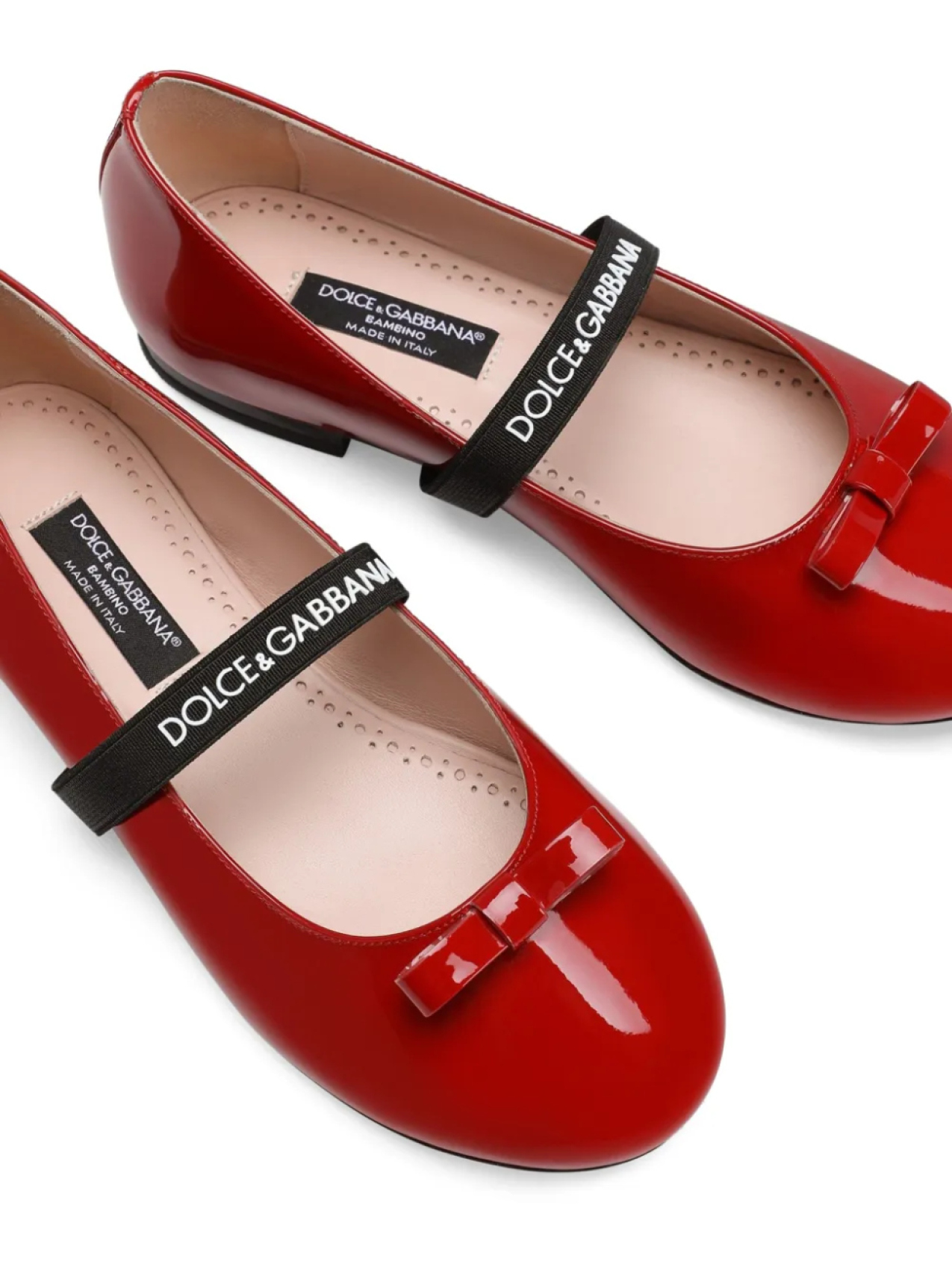 Балетки из лакированной кожи Dolce & Gabbana Kids, красный — фото 4