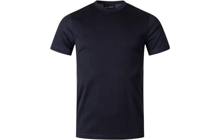 

Джаккардовая футболка с логотипом EMPORIO ARMANI, темно-синий