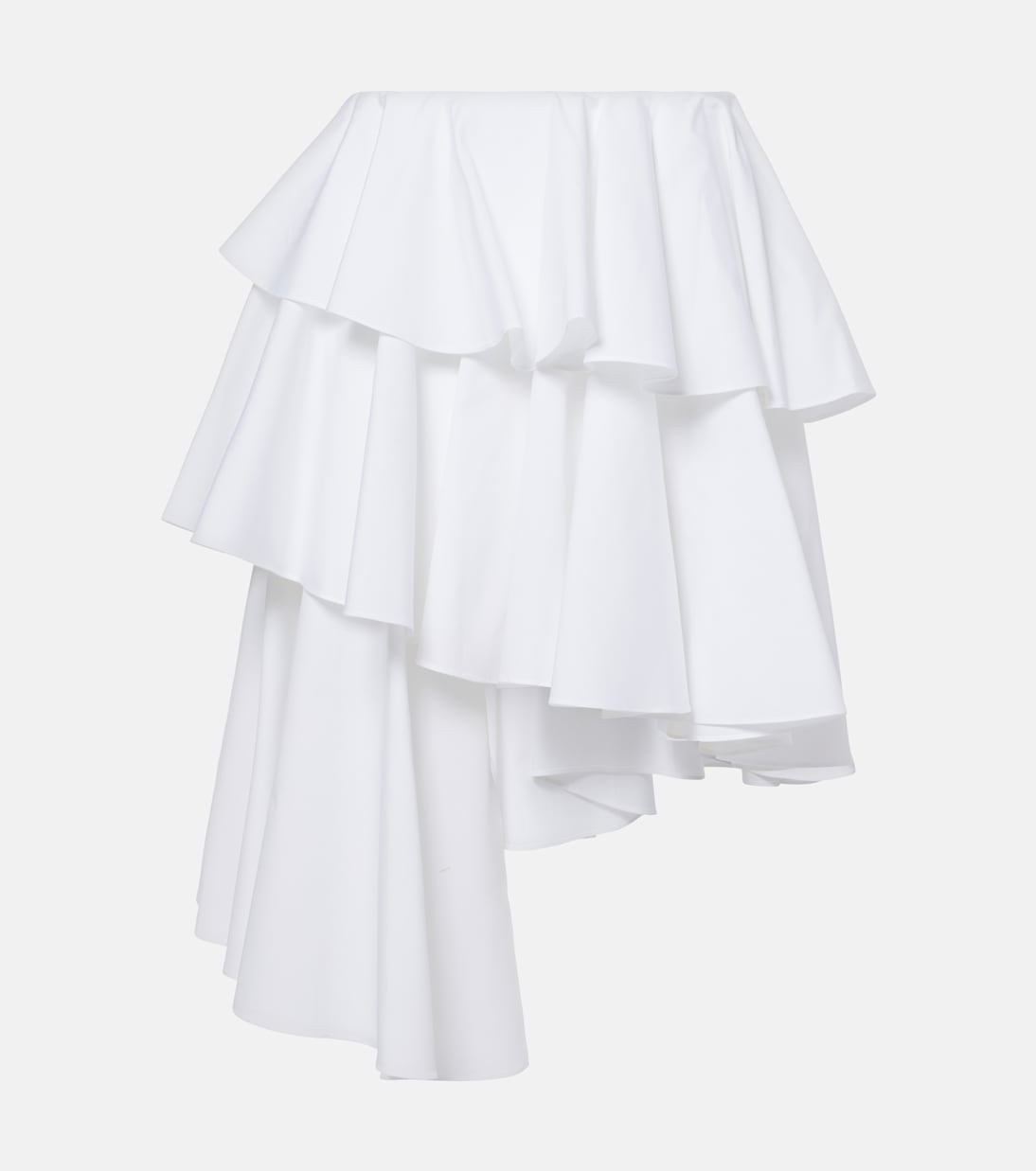 

Мини-юбка со спиральными оборками Alaïa, Blanc