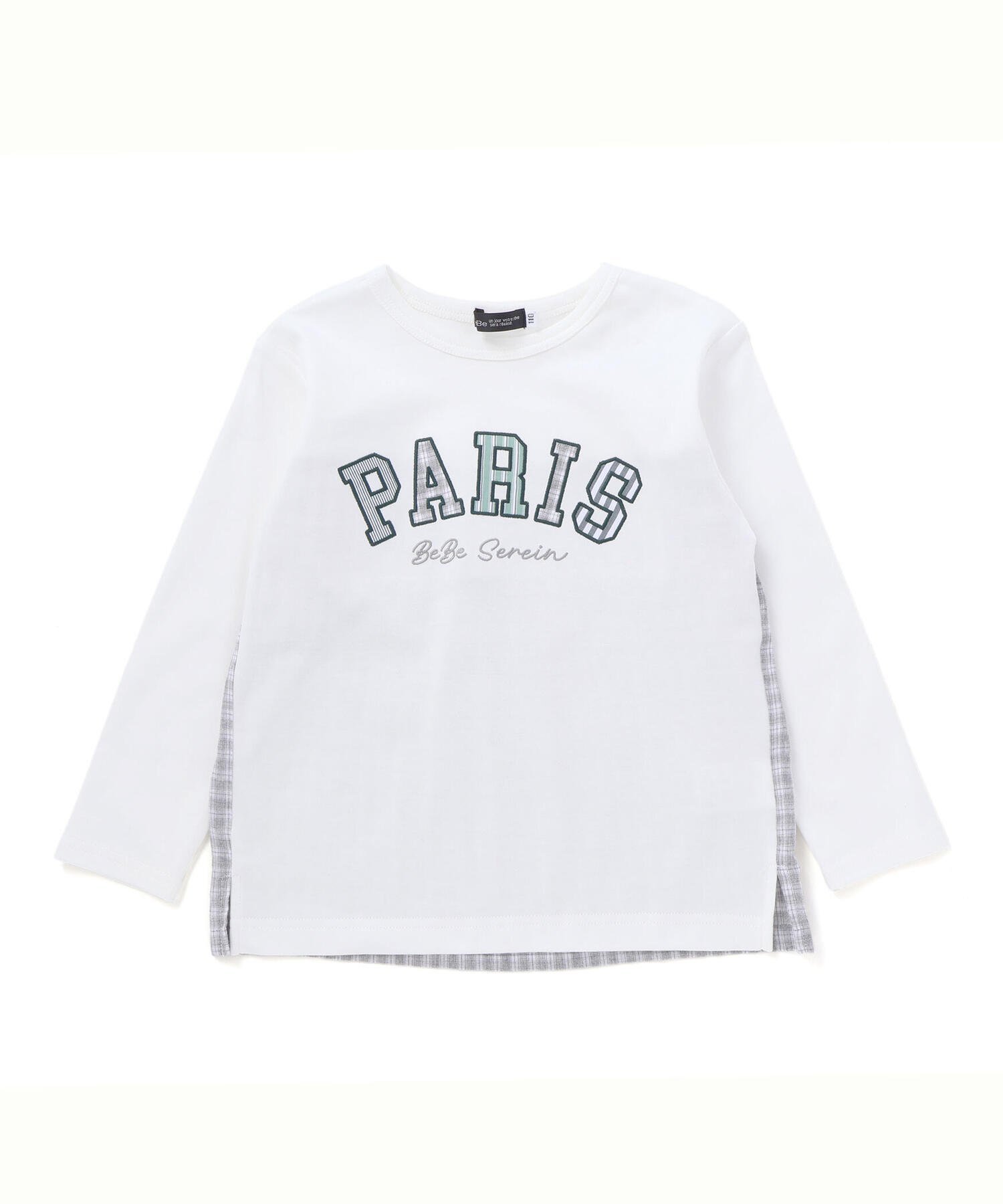 Футболка с длинным рукавом Check Smooth Switch с нашивкой и логотипом (90~160 см) BeBe, White — фото 4