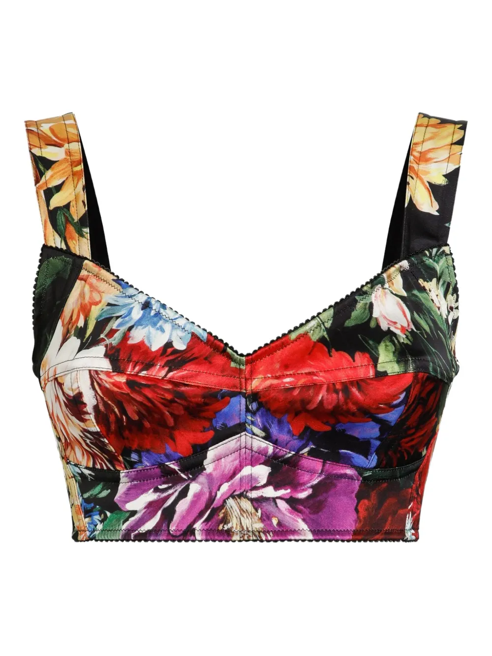 

Топ с цветочным принтом DOLCE & GABBANA, черный