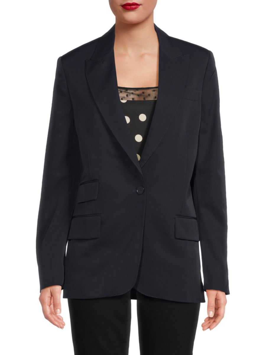 

Шерстяной блейзер с отворотами Bell Peak Stella McCartney, цвет Ink
