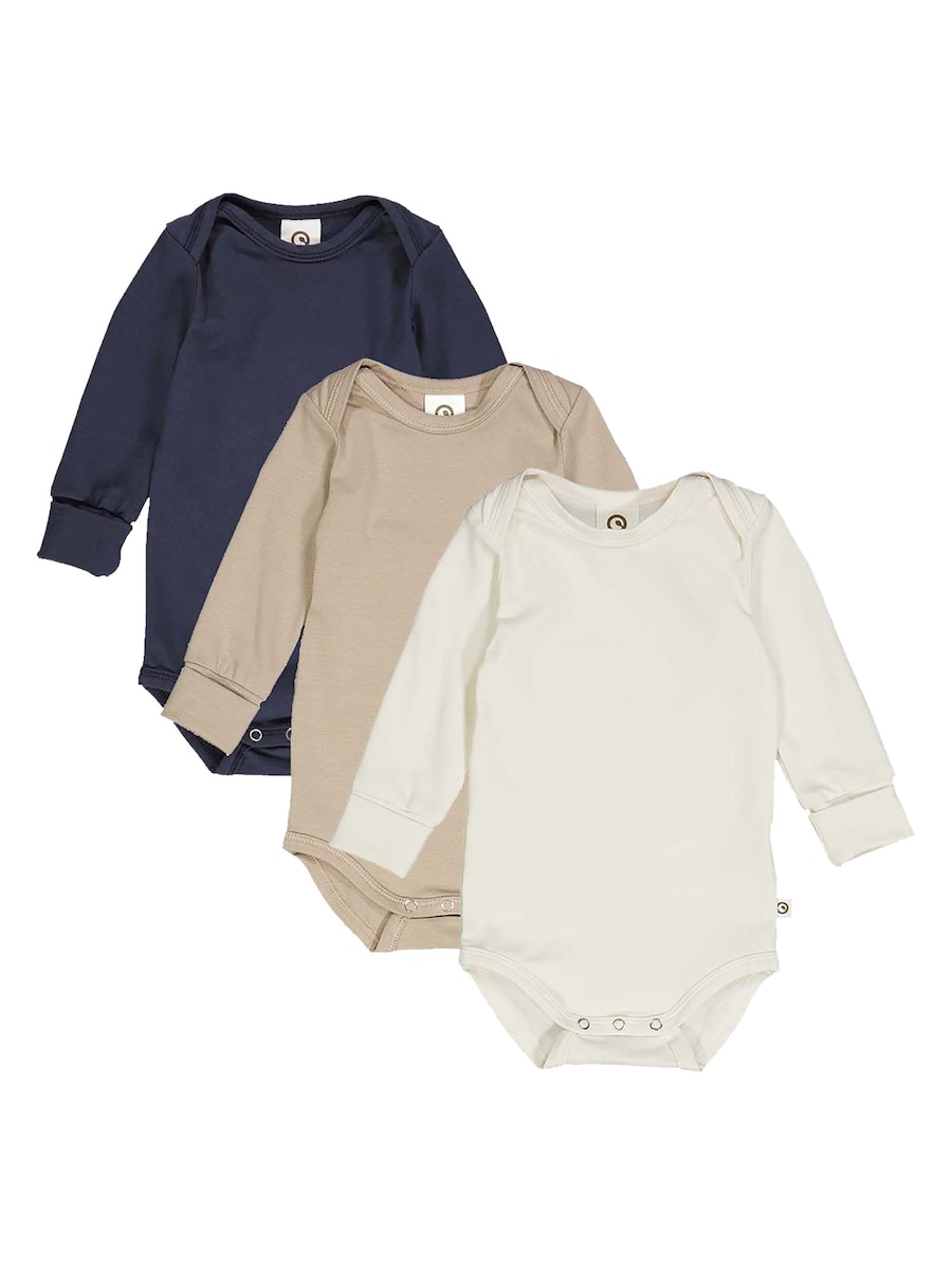 

Комбинезон/боди Müsli by GREEN COTTON, бежевый/темно-синий/белый