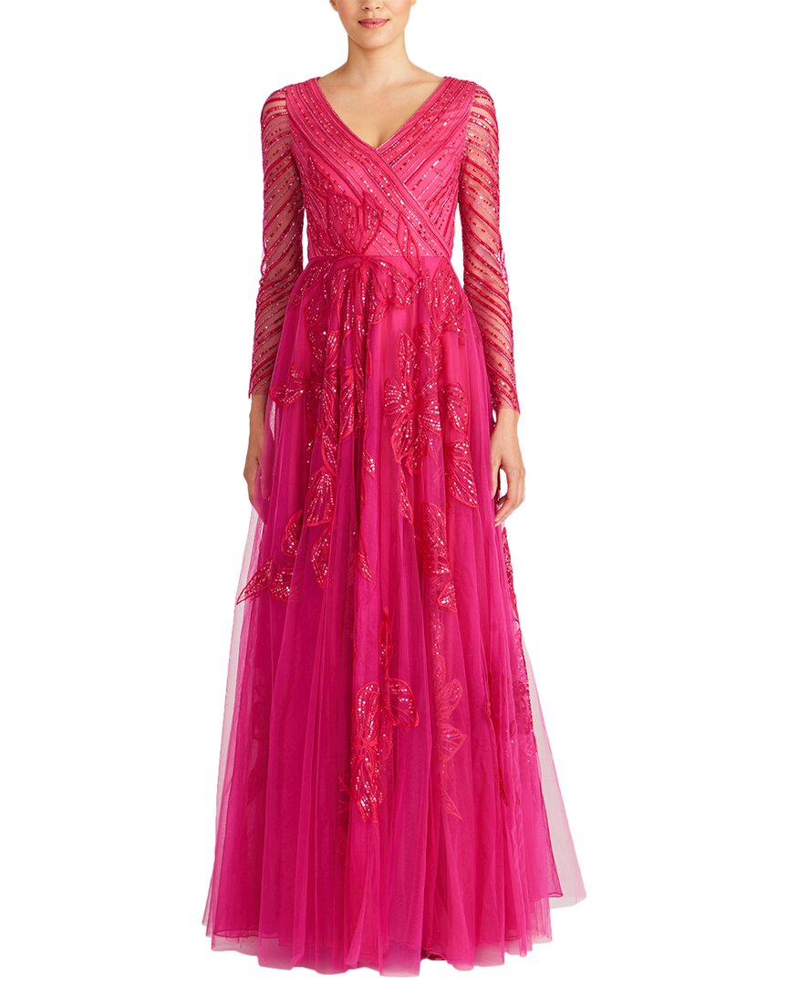 

Платье Theia Dahlia с V-образным вырезом, расшитое бисером Theia, розовый