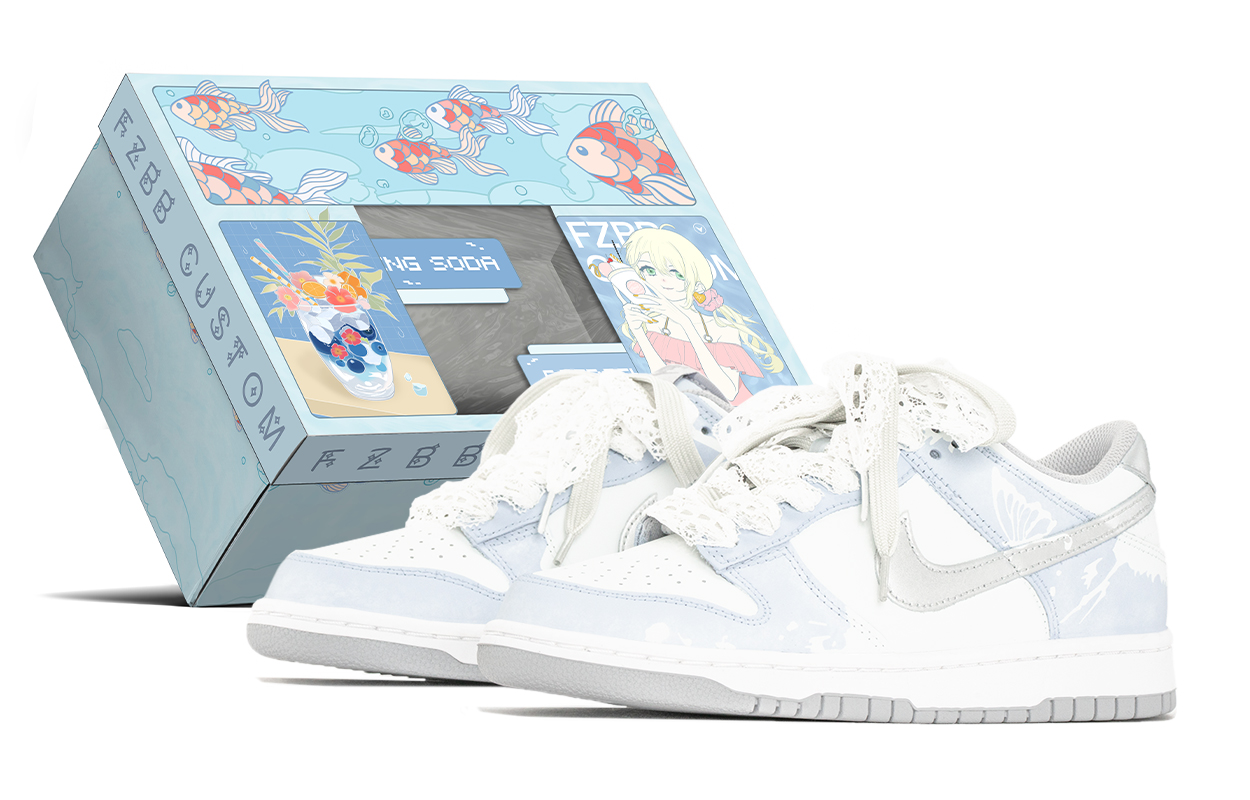 

Nike Непромокаемые нескользящие устойчивые к истиранию низкие детские кроссовки для скейтбординга blue silver для подростков