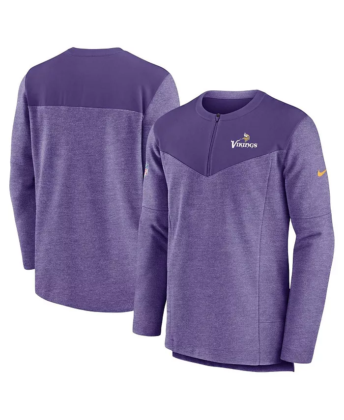 Мужская фиолетовая толстовка Minnesota Vikings Sideline Lockup Performance с молнией на четверть Nike — фото 2