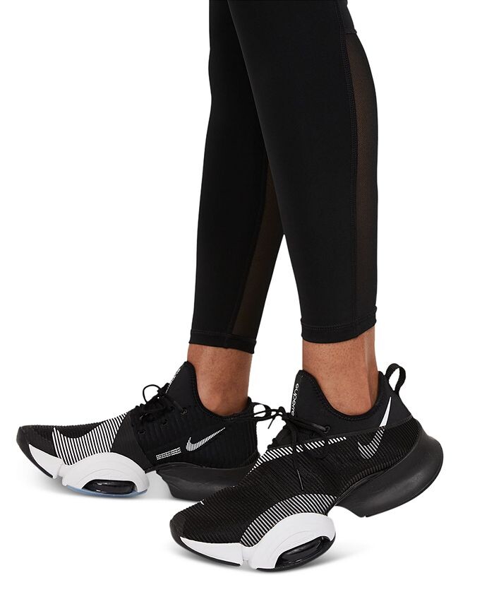 Женские леггинсы со средней посадкой и сетчатыми вставками Pro Nike, цвет Black — фото 3