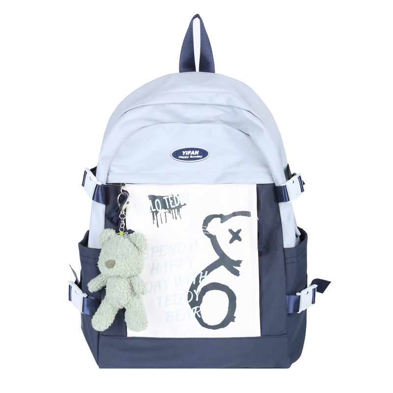

Нейлоновый рюкзак унисекс многоцветный Deli Bear, Khaki Printer Ribbons Bear Pendant