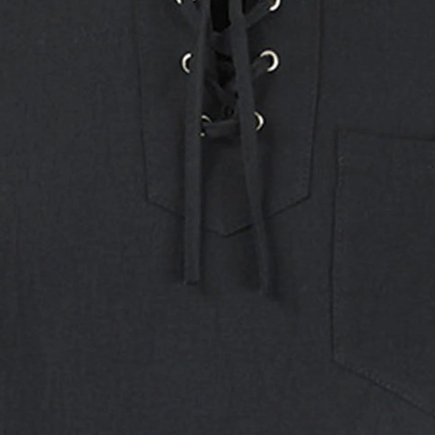 Мужская хлопковая льняная рубашка с коротким рукавом Casual Button Down Henley с карманом — фото 3