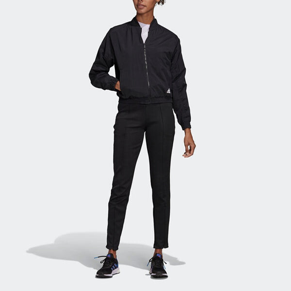 Брюки узкие брюки с высокой талией Adidas, черный — фото 2