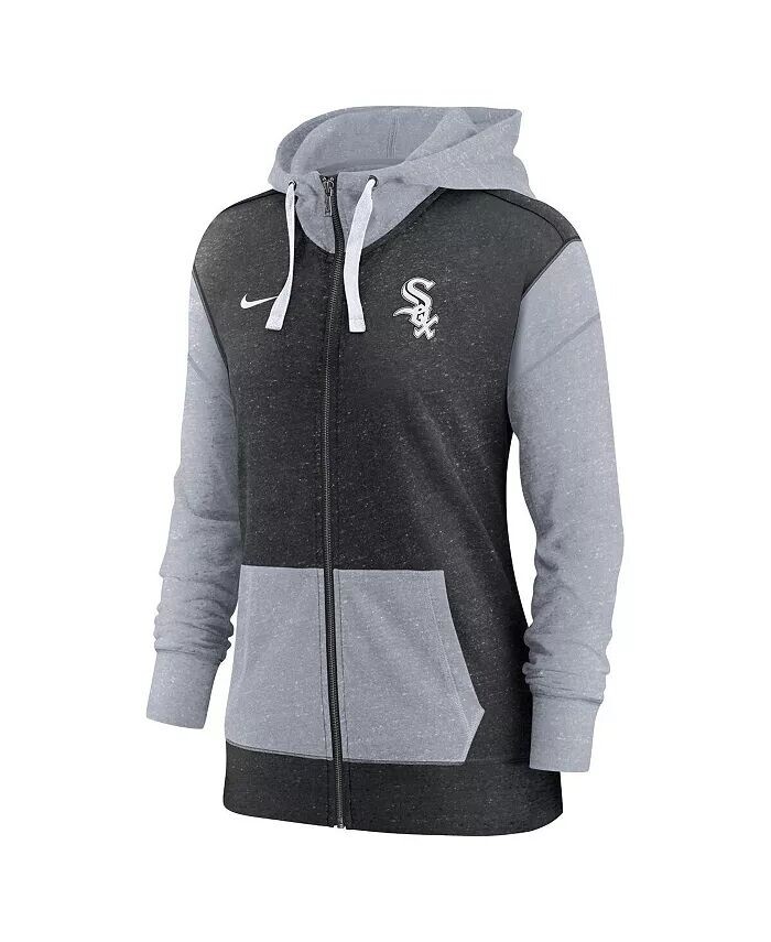 Женская черная толстовка с молнией во всю длину Chicago White Sox Nike — фото 3