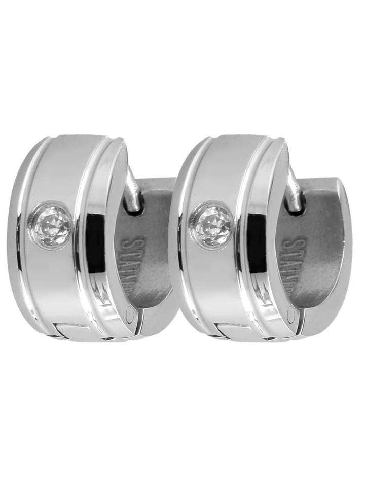 

Adeliás Женские серьги - серьги-кольца на шарнирах из нержавеющей стали со стразами белого цвета