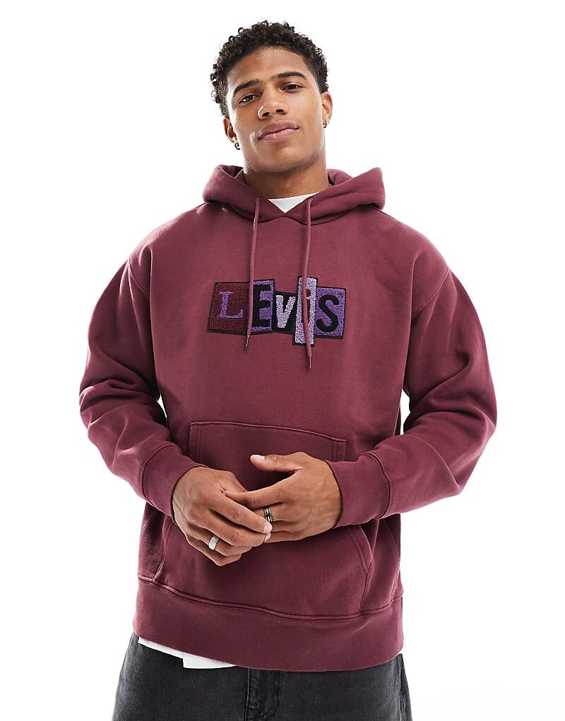 

Бордовая худи свободного кроя LEVI'S SKATEBOARDING с нашивкой-логотипом из синели